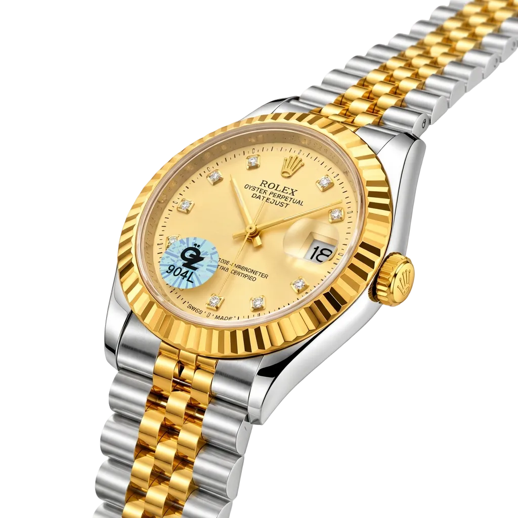 Rolex Two-Tone Watch with Champagne Dial & Date