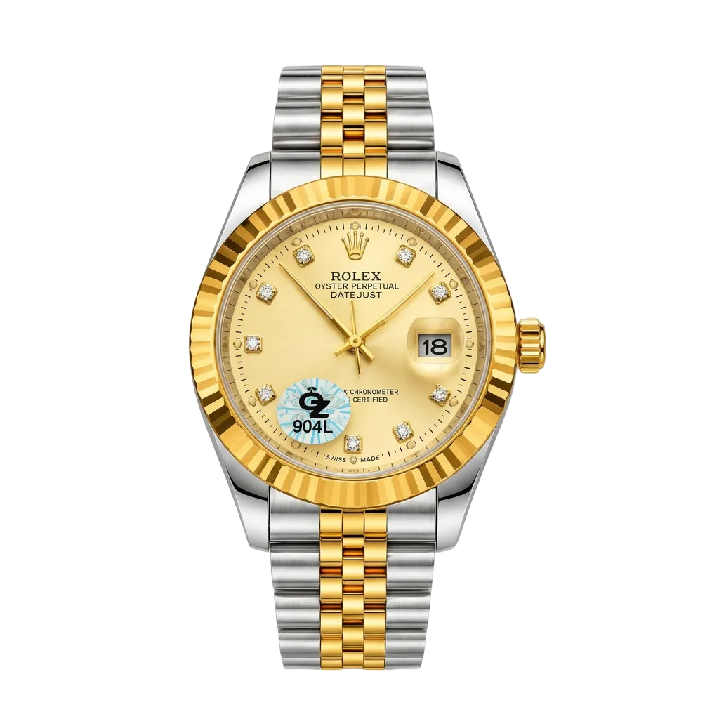 Rolex Two-Tone Watch with Champagne Dial & Date