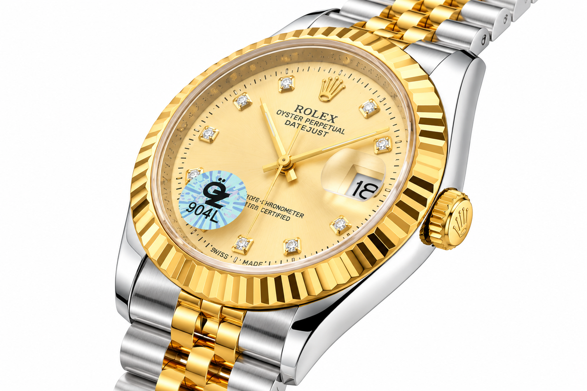 Rolex Two-Tone Watch with Champagne Dial & Date