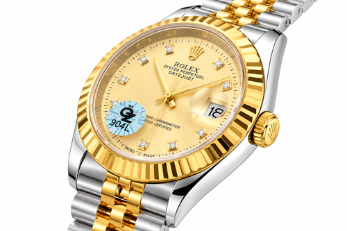 Rolex Two-Tone Watch with Champagne Dial & Date