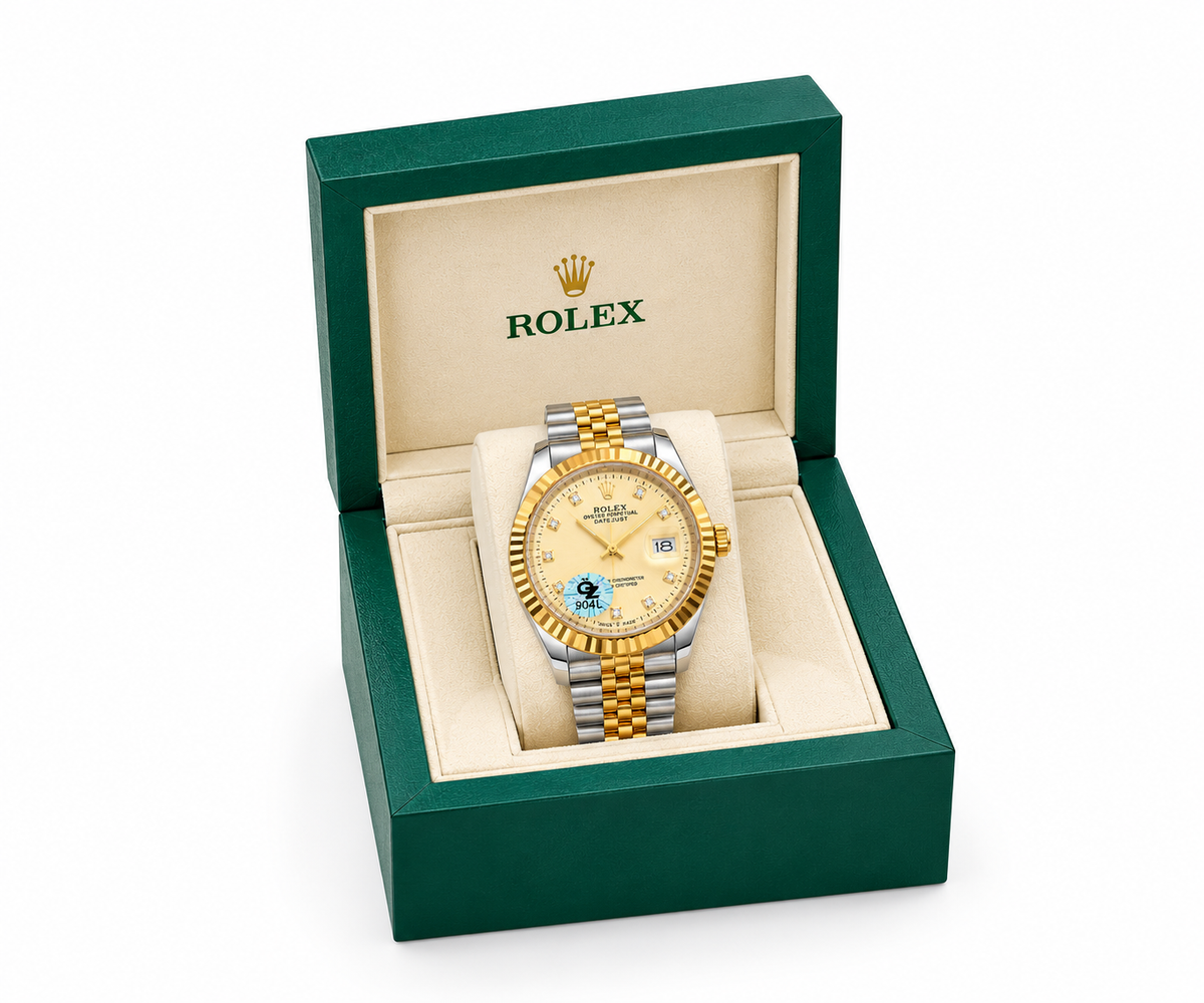 Rolex Two-Tone Watch with Champagne Dial & Date