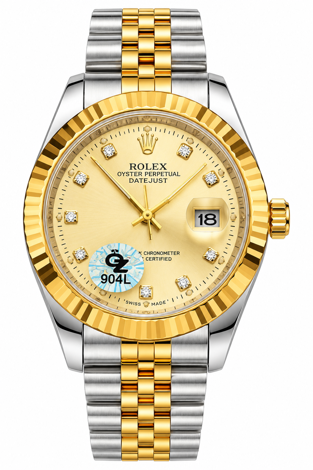 Rolex Two-Tone Watch with Champagne Dial & Date