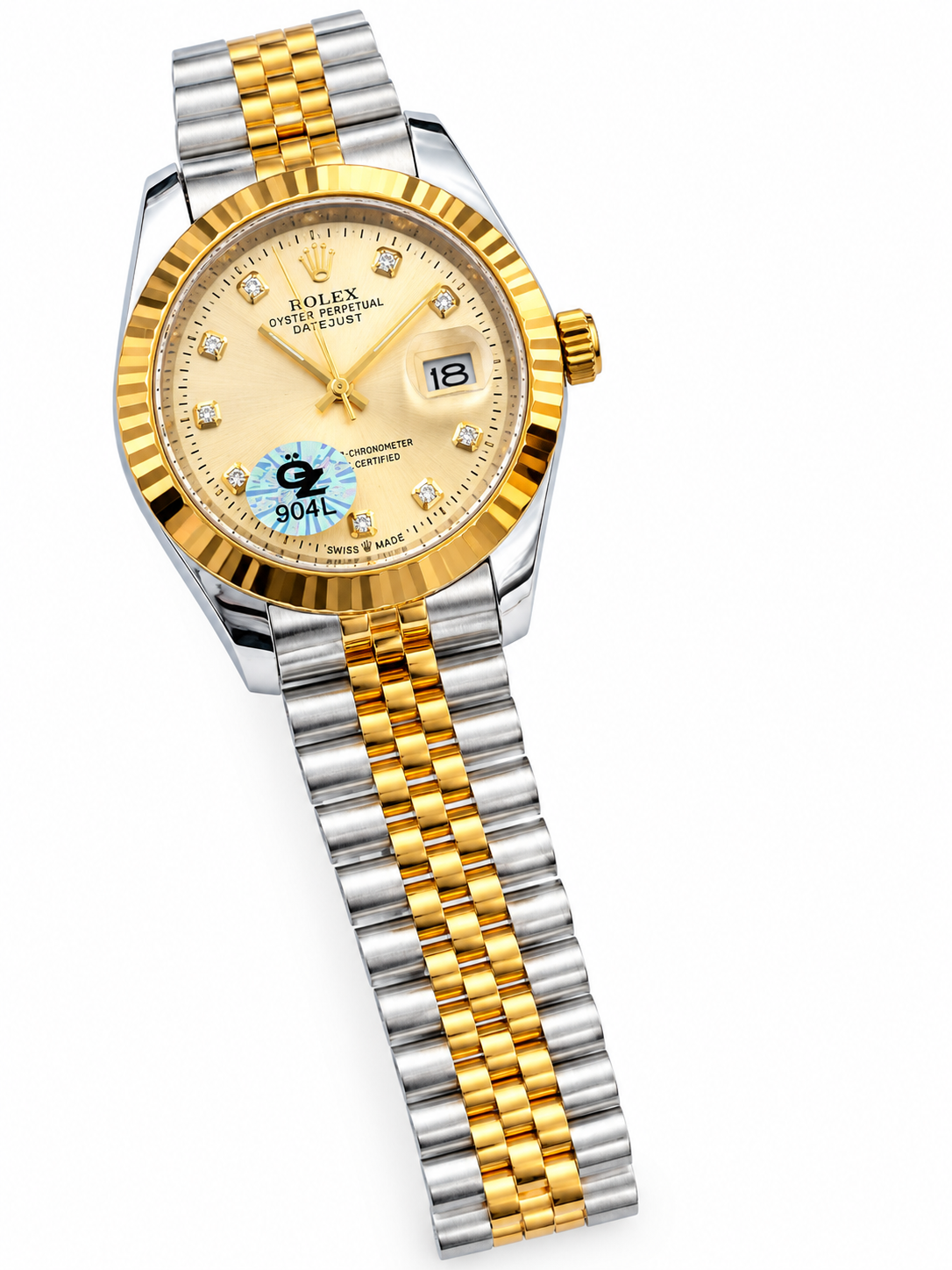 Rolex Two-Tone Watch with Champagne Dial & Date